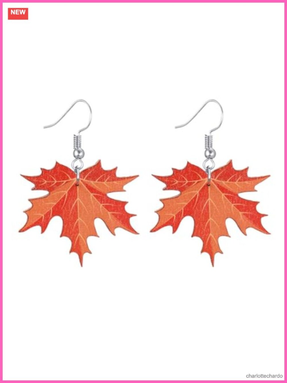 Handmade Wooden Thanksgiving Dangle Earrings French Wire